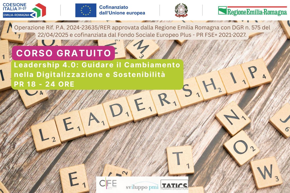 Locandina del corso gratuito Leadership 4.0